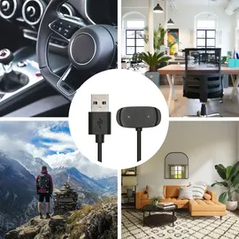 kwmobile USB Kabel Charger kompatibel mit Huami Amazfit Bip U / GTR 2e / GTS 2 Mini/Pop Ladekabel / Smart Watch Ersatzkabel / Fitnesstracker Aufladekabel in Schwarz