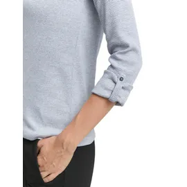 Tom Tailor Henley Langarm-T-Shirt Offwhite Navy Small Stripe XS