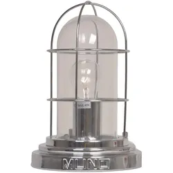 Design-Tischlampe mit Glasschutz verchromt