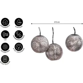 Dehner Lichterkette Solar Kunststoff 210 cm Silber