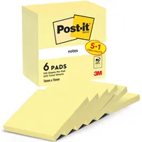 Post-it Post-it® Notes 654 Haftnotizen gelb 5 Blöcke + GRATIS 1 Blöcke