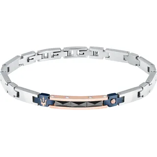 Maserati Armband Edelstahl, Keramik blau, silber Herren 