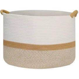 HMF Aufbewahrungskorb 50 x 33 cm 1-tlg. weiß-braun