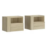 VidaXL Wand-Nachttische 2 Stk. Sonoma-Eiche 45x30x35 cm