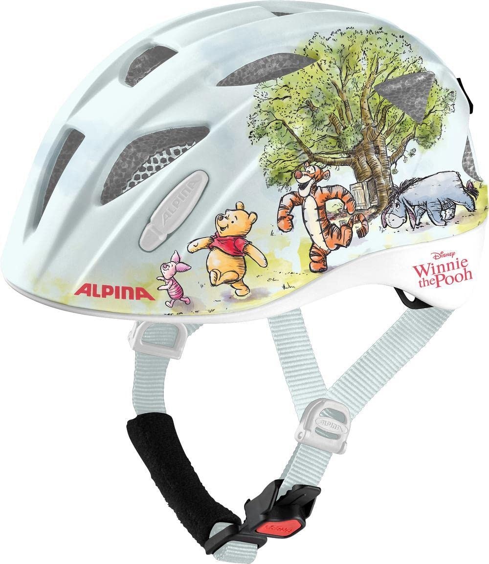 ALPINA XIMO DISNEY - Leichter, Sicherer & Bruchfester Disney Fahrradhelm Mit Optionalen LED-Licht Für Kinder, Winnie Pooh gloss, 47-51 cm