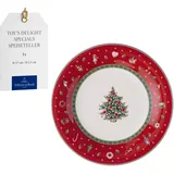 Villeroy & Boch – Toy's Delight Specials Frühstücks-/ Dessertteller Rot, Spülmaschinenfest, Mikrowellensicher, Kleiner Teller, Frühstücksteller, Dessertteller, Weihnachtsgeschirr, Premium Porcelain