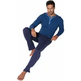 AUTHENTIC LE JOGGER Pyjama 2 tlg. Schlafanzug in langer Form AUTHENTIC LE JOGGER blau-gestreift-marine | Gr. (S),