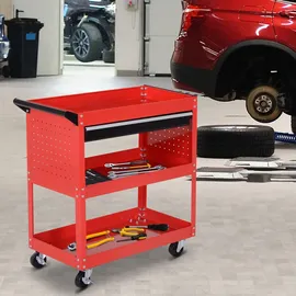 Homcom Werkzeugwagen Metall 82 x 35 x 76 cm rot/schwarz