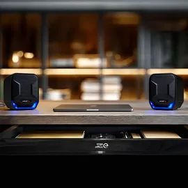 Audiocore AC865 B Stereo-Lautsprecher PC-Lautsprecher Kompakt Mini Stereo Lautsprecher für Computer PC Laptop Notebook