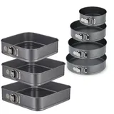 Relaxdays Springform Set 7-teilig rund & quadratisch 18-28 cm