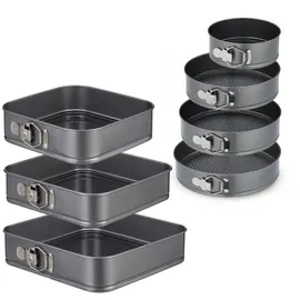 Relaxdays Springform Set 7-teilig rund & quadratisch 18-28 cm