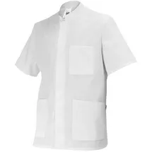BP 1657-400-21-2XLn Unisex-Jacke, 1/2 Ärmel mit Stehkragen und verdecktem Druckknopfband, 215,00 g/m2 Stoffmischung, weiß, 2XLn