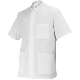 BP 1657-400-21-2XLn Unisex-Jacke, 1/2 Ärmel mit Stehkragen und verdecktem Druckknopfband, 215,00 g/m2 Stoffmischung, weiß, 2XLn