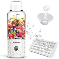 Portable blender, PopBabies Tragbarer Mixer, Mixer Smoothie Maker, 500ml Mixer to go white