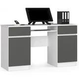 akord furniture factory AKORD A5 mit 2 Schubladen, Rechteckig,Rechteckig, 135x77x50 cm, Arbeitszimmer, Schreibtische, Computertische