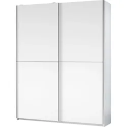 Schlafkontor Schwebetürenschrank »Heimo/Fast Schrank Kleiderschrank Garderobe«, geringe Tiefe, ausziehbarer Kleiderstange, Garderobenschrank, 6 Böden Schlafkontor Weiß