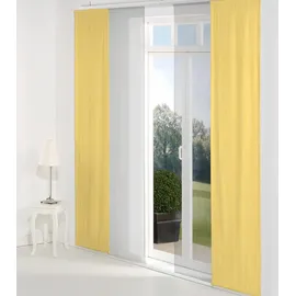 Wirth Schiebegardine LANGWASSER (1 St), Klettband, blickdicht, Jacquard, inkl. Beschwerungsstange gelb 60 cm x 145 cm