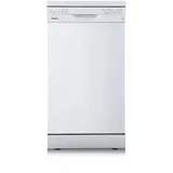 Midea SF 3.45NW PRO Geschirrspüler 45 cm Freistehend und Unterbaufähig, 9 Maßgedecke, Spülmaschine mit WLAN, 5 Programme, Höhenverstellbarer Oberkorb, 47 dB, Weiß