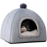 Katzenhöhle- Katzenhaus Für Draußen | Katzenhöhle Katzen Katzenbett Höhle Katzenhaus Outdoor Pet House 2-in-1 Haustierhaus Villenzelt Geeignet Für Kleine Hunde Und Katzen