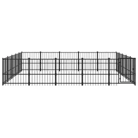 vidaXL Outdoor-Hundezwinger 4,85 m x 4,85 m x 1 m Stahl Schwarz