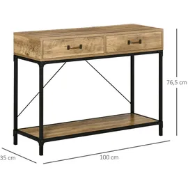 Homcom Konsolentisch 100 x 35 x 76,5 cm Braun Schwarz