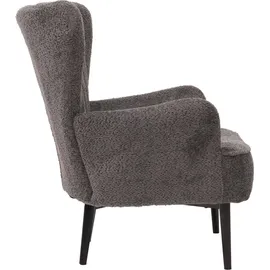 Mendler Lounge-Sessel HWC-K37 Chenille 75 x 80 x 75 cm dunkelgrau mit Kissen