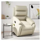 vidaXL Massagesessel mit Aufstehhilfe Elektrisch Kunstleder 92,5 x 100 x 92,5 cm Creme