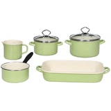 Krüger Juist Topf-Set 5-tlg. pastellgrün Fleischtopf (2x) + Stieltopf + Milchtopf + Vierkantpfanne