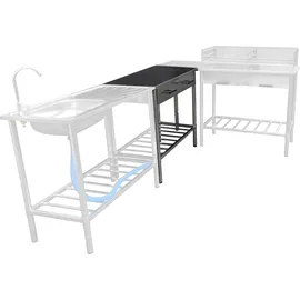 Westerholt Beistelltisch 100 x 50 cm Edelstahl Silber