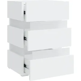 vidaXL LED-Nachttisch Weiß 45x35x67 cm Holzwerkstoff