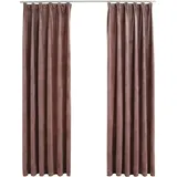 vidaXL Verdunkelungsvorhänge Haken 2 Stk. Samt Antik-Rosa 140x225cm