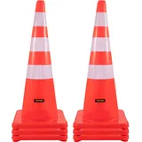 Vevor Sicherheitskegel, Verkehrskegel, 6 x 36 Zoll, orange, reflektierende Kragen, Straßenkegel