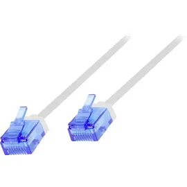 Logilink CQ3021U RJ45 Patchkabel CAT 6a U/UTP 0.50 m Weiß extrem dünn, hochflexibel, Flammwidrig, Halogenfrei 1 St.