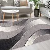 Mazovia Modern Teppich - Kurzflor - Teppich für Wohnzimmer, Schlafzimmer, Esszimmer - ÖKO-TEX Wohnzimmerteppich, Robust und pflegeleicht, Niedrige Florhöhe – Teppiche - grau 160 x 230 cm