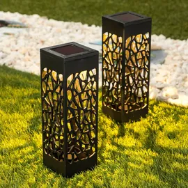 Spetebo LED Solar Schattenlampe - 2er Set - Deko Lampen in warmweiß