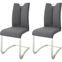 MCA Furniture Artos 2 St. Echtlederbezug grau