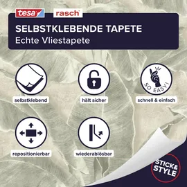 tesa rasch Cuba Vliestapete 6,00 m x 0,53 m 1 St Beige/Grün 371727