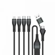 4smarts USB-C/A Multi-Ladekabel 4in2 1,2m, schwarz