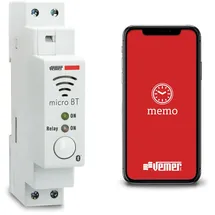 Vemer VE797200 MICRO BT - Astronomischer oder Stündlicher Zeitschaltuhr, Programmierung mit Bluetooth und APP, Montage DIN-Hutschiene, Weiß
