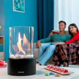 InnovaGoods Bioethanol-Tischkamin One Size Glas Stein schwarz