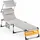 CASARIA Gartenliege Sonnenliege 210 x 61 x 35 cm Creme