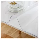 LAVOUP Tischschutz transparent 2 mm PVC abwischbar wasserdicht für Zuhause, Küche 90 x 150 cm, transparent