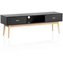 KADIMA DESIGN Lowboard Schwarz mit Eiche-Dekor 150x50x40 cm TV-Kommode Modern, & Gr.: onesize