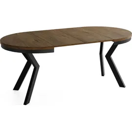 WFL GROUP Runder Ausziehtisch 90-190 x 77 cm dunkelbraun
