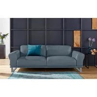 W.SCHILLIG 2,5-Sitzer montanaa bequem, Federkernunterfederung, elegant und edel, mit Metallkufen in Silber matt, Breite 232 cm blau