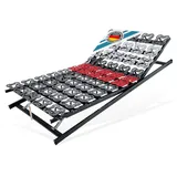 Tellerlattenrost anpassungsfähiger T-Flex, KF Lattenrost de Luxe bis 300 KG Tragkraft, Matratzen Perfekt, Kopfteil VERSTELLBAR, Fußteil VERSTELLBAR, Tellermodule im Hüftbereich verstellbar 120 cm x 200 cm x 8 cm