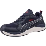 PUMA Safety Shift Low S1PS Sicherheitsschuh – hitzebeständige, rutschfeste Arbeitsschuhe mit Stahlkappe - Größe 44 – leichte Sicherheitsschuhe Herren & Damen – blau - 44 EU
