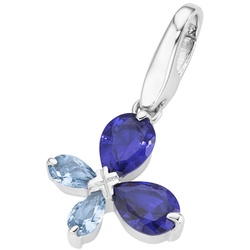 Giorgio Martello Milano Charm Schmetterling Zirkonia, Silber 925 Blau Damen 