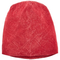 MSTRDS Stonewashed Jersey Beanie, Rot, one size