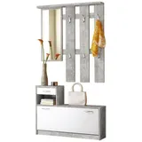 MID.YOU Garderobe grau Weiß, 100x191x25 cm B: 100 H: 191 T: 25.0